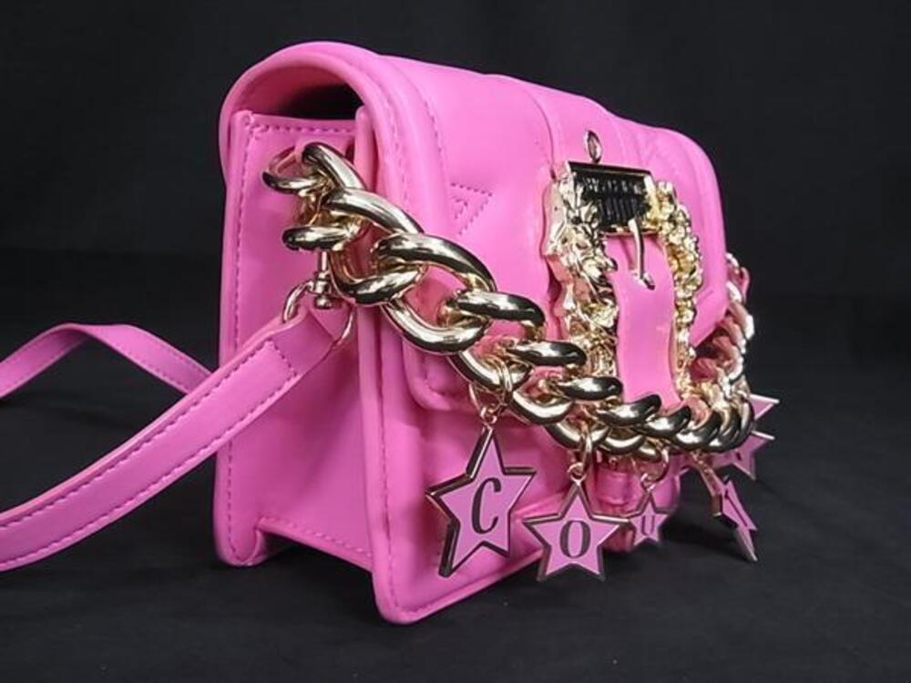 VERSACE JEANS COUTURE Leather 2way Shoulder Bag Pink
